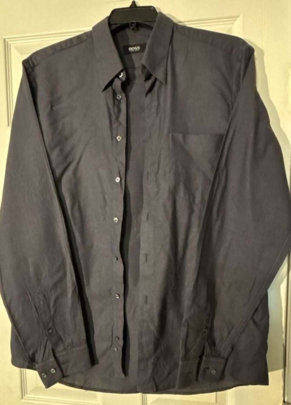 Hugo Boss Men's Long Sleeve Dress Shirt Gray Size 16 36/37